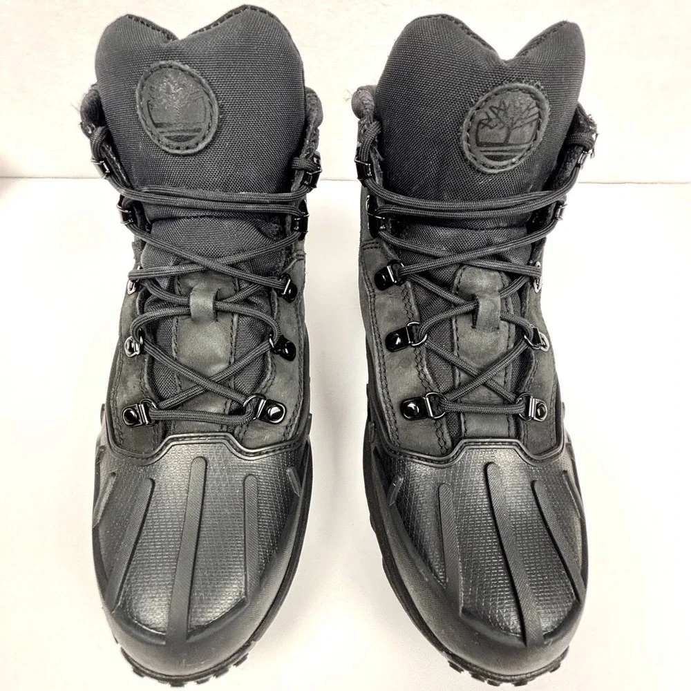 Timberland Converge Waterproof Hiking Boots Boys 6.5 Black Nubuck Leather A63GD